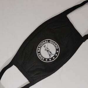 2-PK Army National Guard Face Mask, Black with Coat of Arms Logo